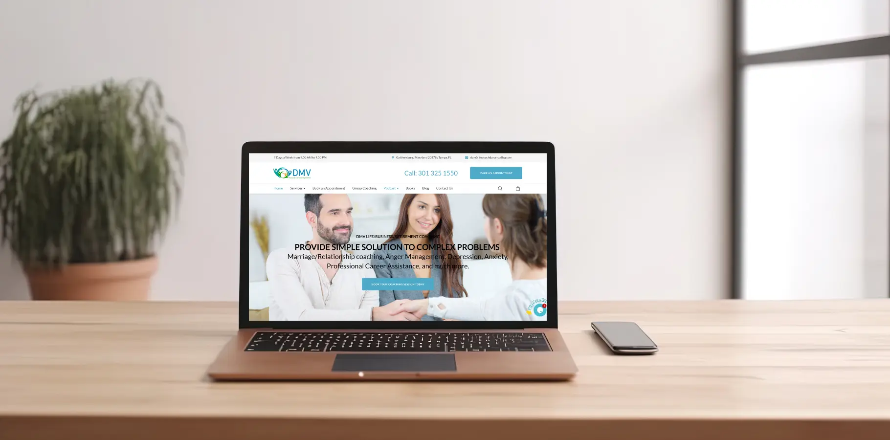 Life Coach web design portfolio