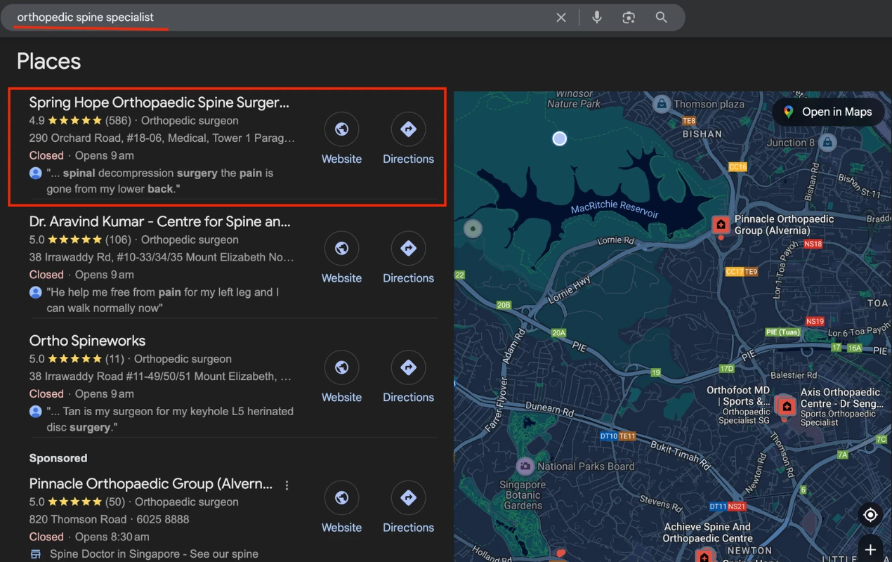 Local SEO Results for Spring Hope