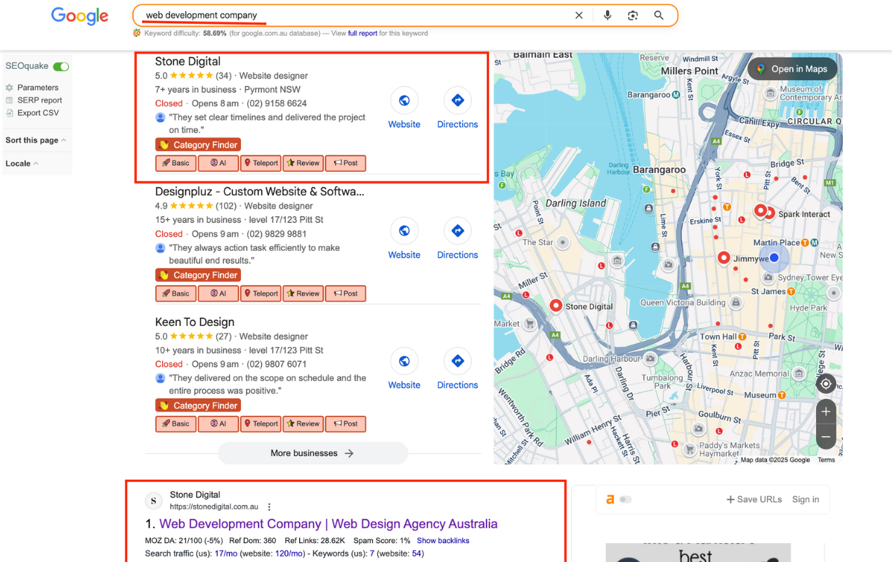 1st position because of our SEO services