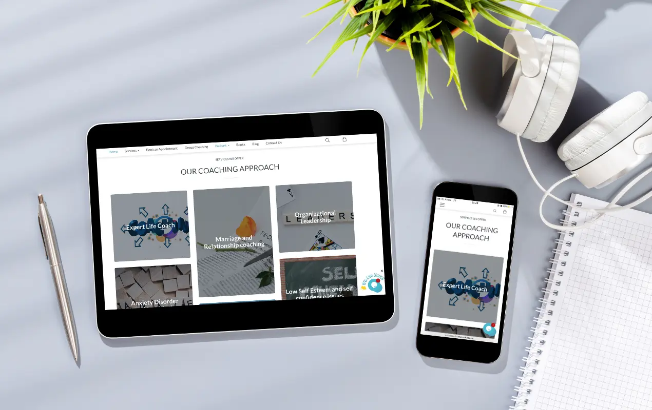 life coach portfolio web development